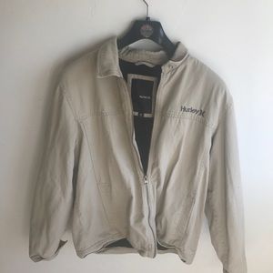 Men's Hurley tan zip up with polyester inside